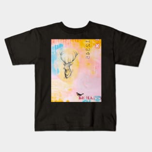 Picture of an original painting, Be happy deer Kids T-Shirt